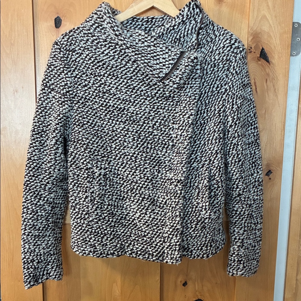 Blank NYC Black and White Textured Bomber Jacket